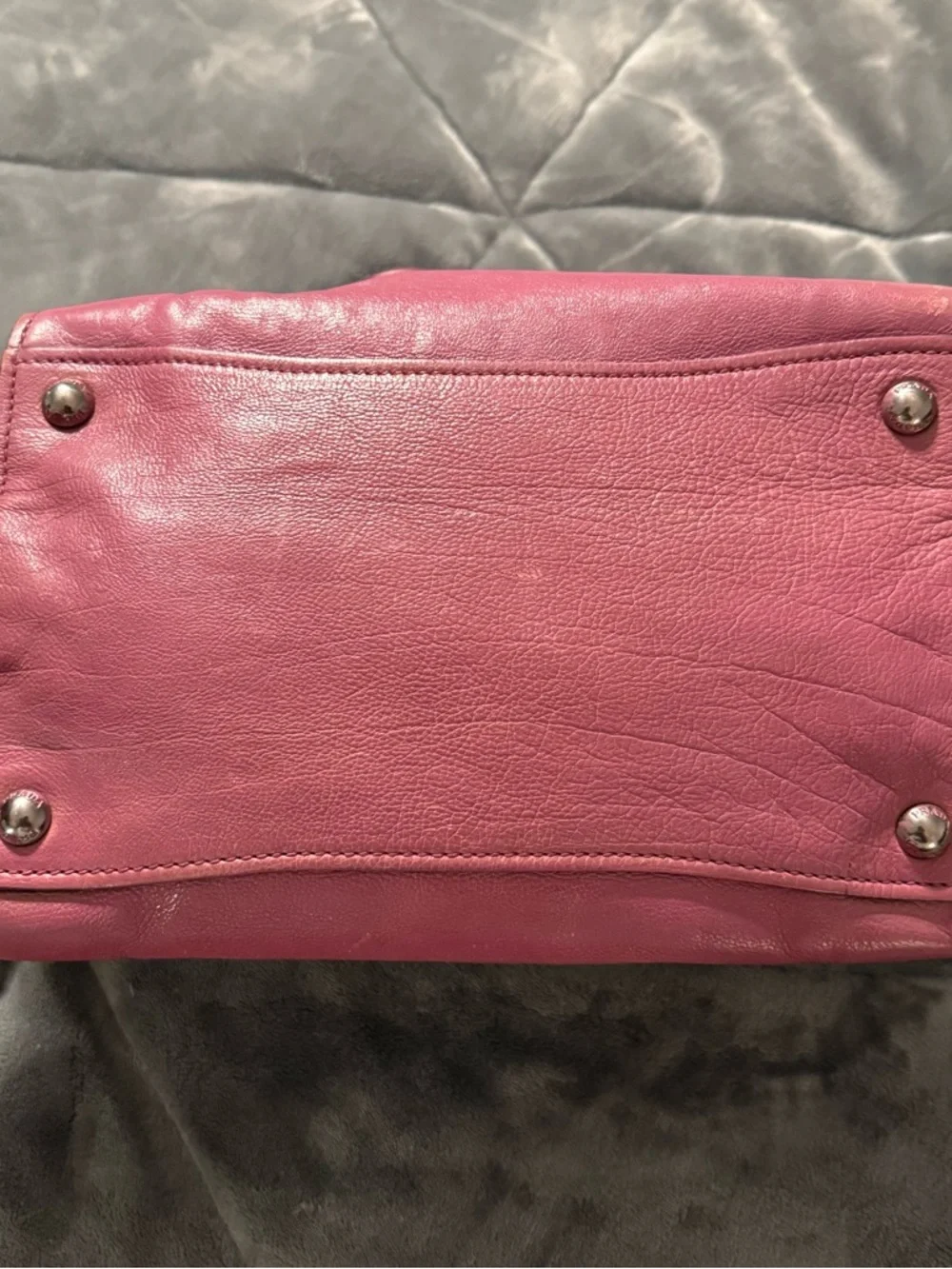 Authentic Prada Rose-Pink Leather Top-Handle Satchel with Shoulder Strap - Picture 6 of 11